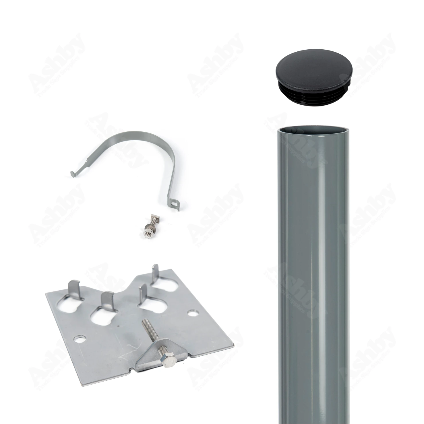 114mm Aluminium Sign Post Fixing Kit | Ashby™ Trade Sign Supplies