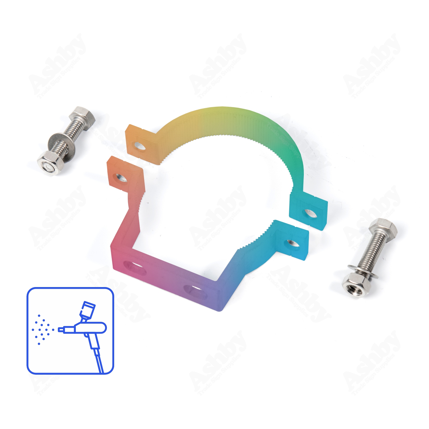 Aluminium 2-Part Uni-Clamp - Painted | Ashby™ Trade Sign Supplies