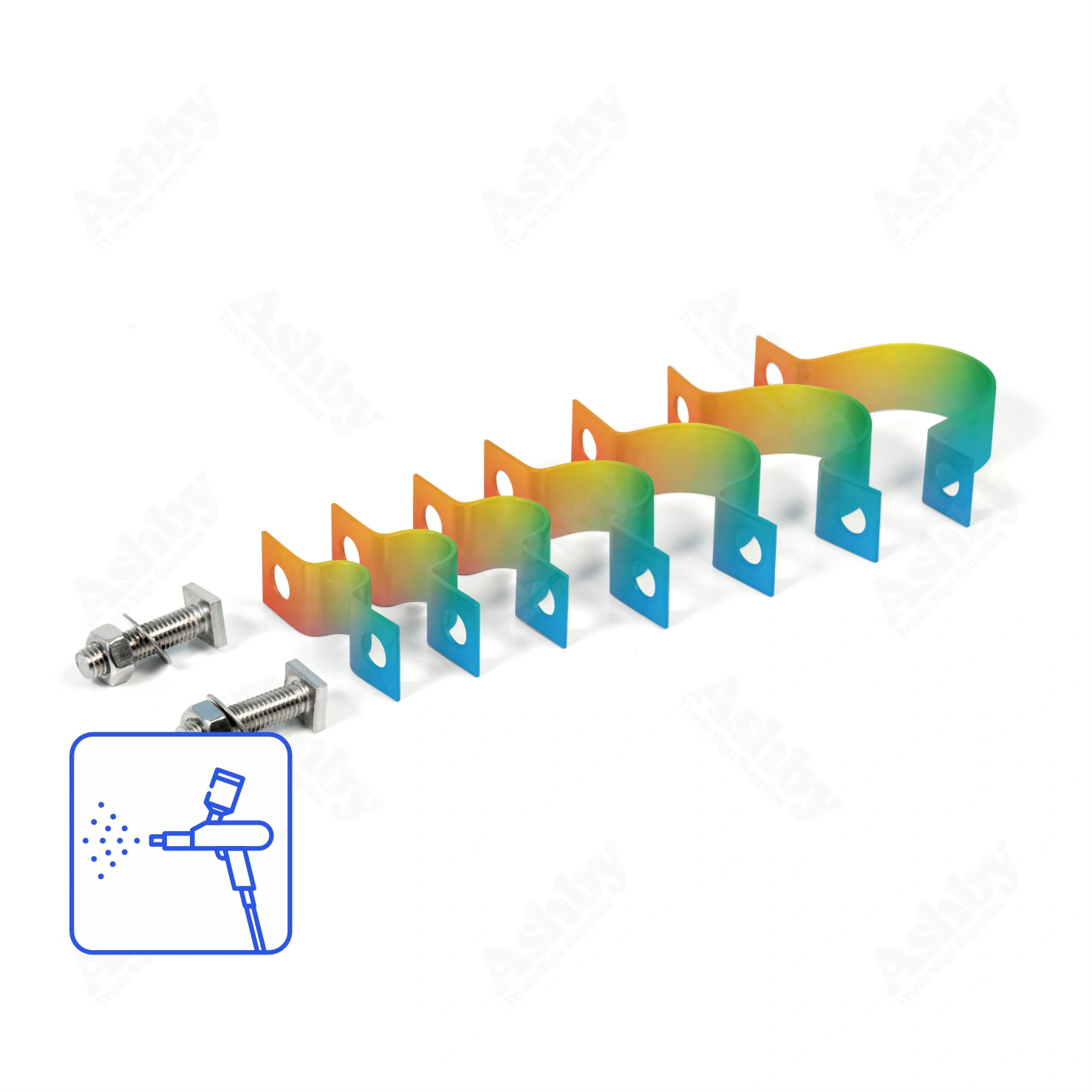 Mini D Double Bolt Clip - Painted | Ashby™ Trade Sign Supplies