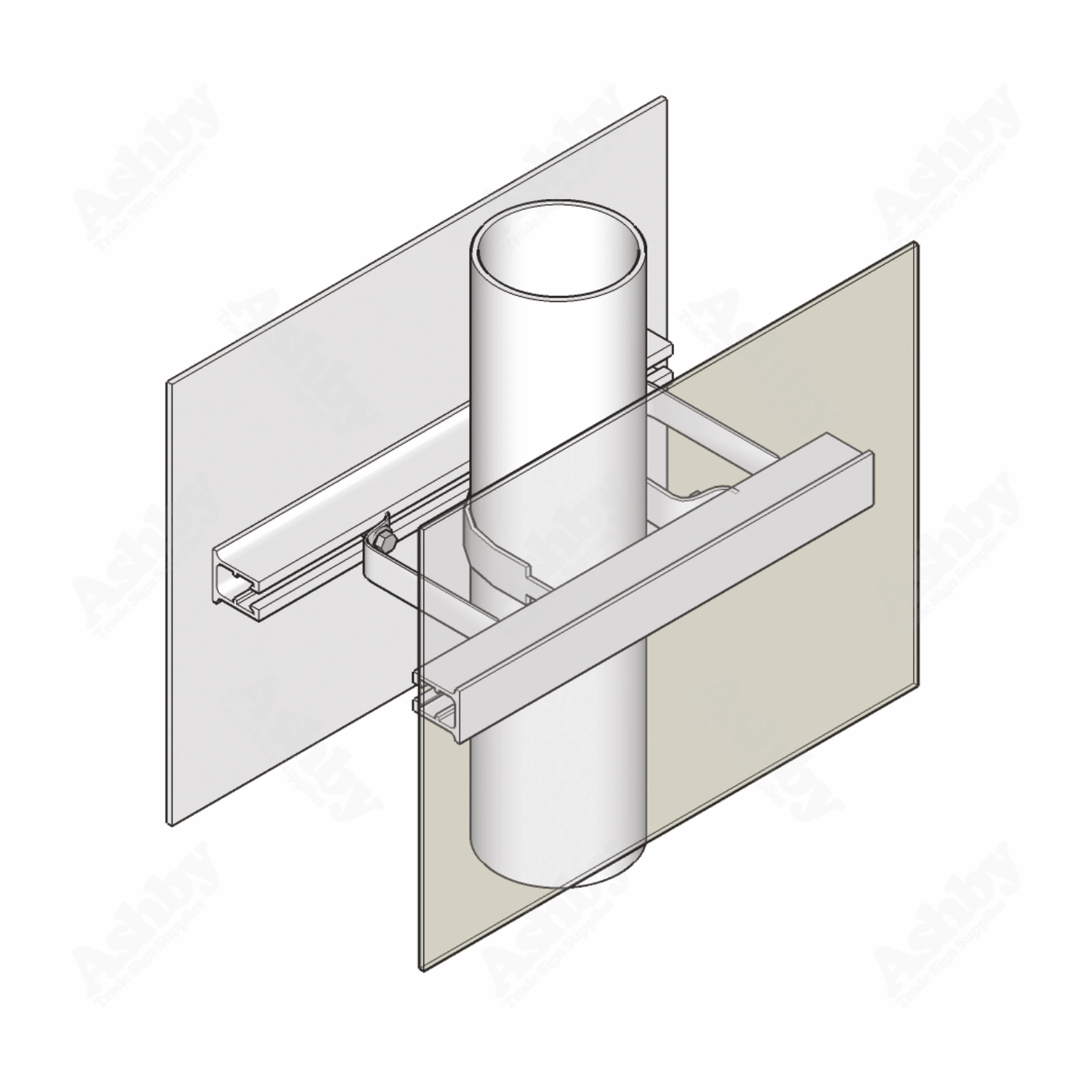 Back to Back Stainless Steel Clip - Painted | Ashby™ Trade Sign Supplies