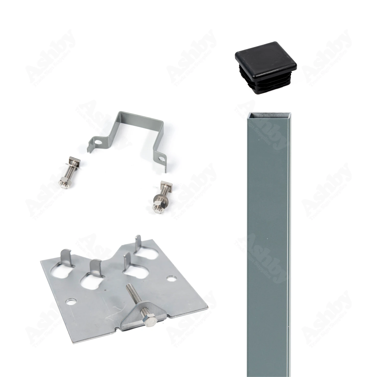 50mm x 50mm Aluminium Sign Post Fixing Kit | Ashby™ Trade Sign Supplies