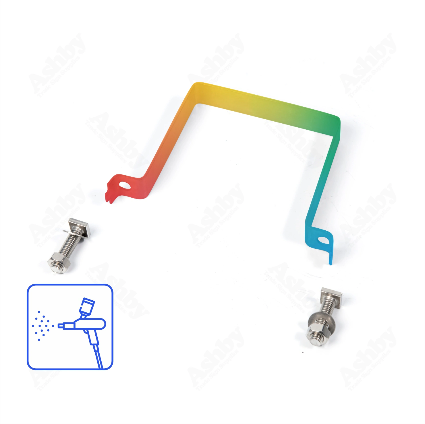 100mm² Stainless Steel Clip - Painted | Ashby™ Trade Sign Supplies