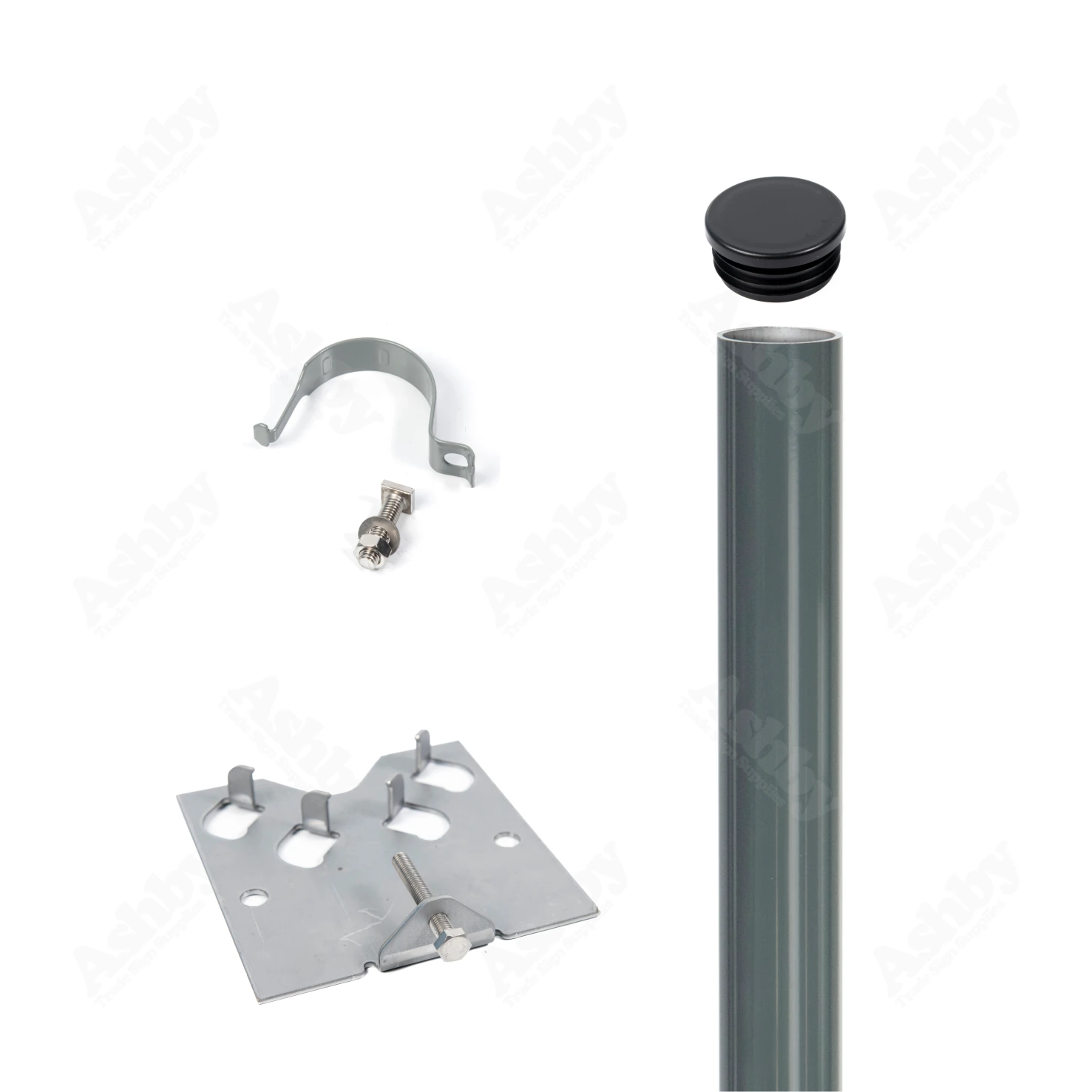 50mm Aluminium Sign Post Fixing Kit | Ashby™ Trade Sign Supplies